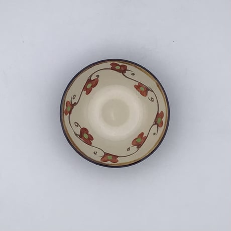 【沖縄の器・やちむん・壺屋焼】　國場陶芸　赤絵　3寸皿　A