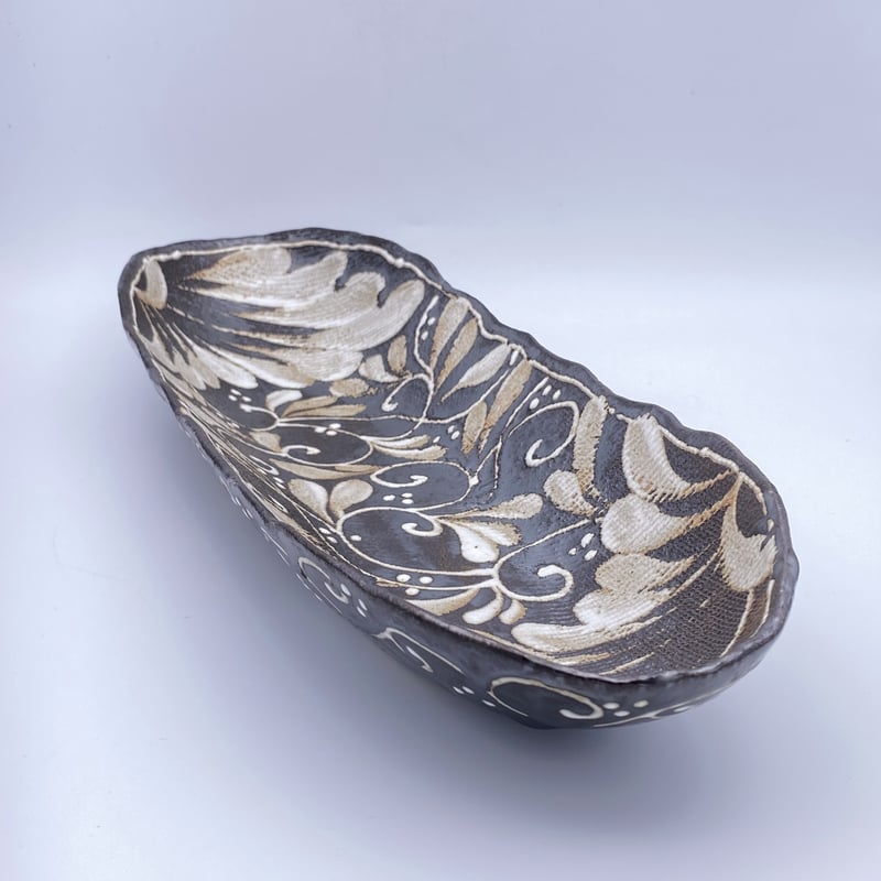 アジア 骨董 水差し 陶器 ヴィンテージ 唐草模様 アジア 骨董 水差し