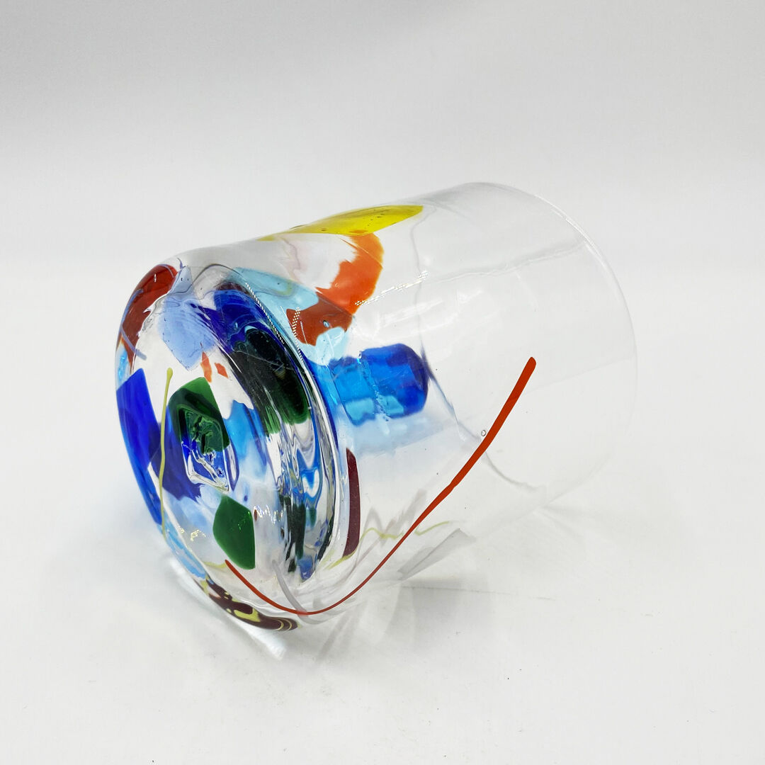 沖縄ガラス　カラフルガラスコップ5個セット 美品 琉球ガラス風 グラス 5個セット カラフル コップ 石垣島 沖縄