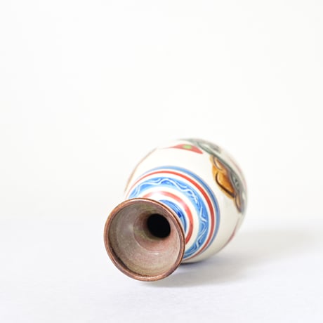 【沖縄のやちむん・陶器】　赤絵　徳利　國場陶芸