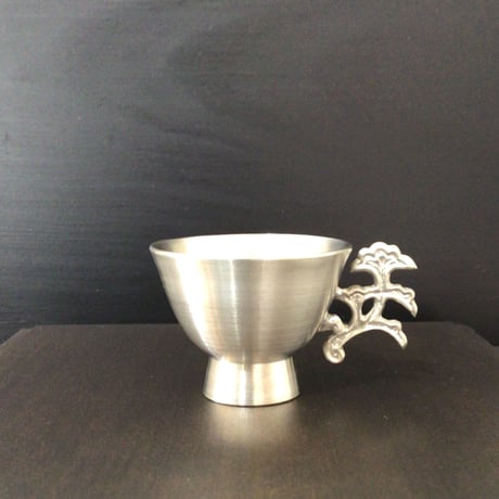 【沖縄の金細工・琉球錫器】 金細工まつ　純錫 一ツ耳酒台揃