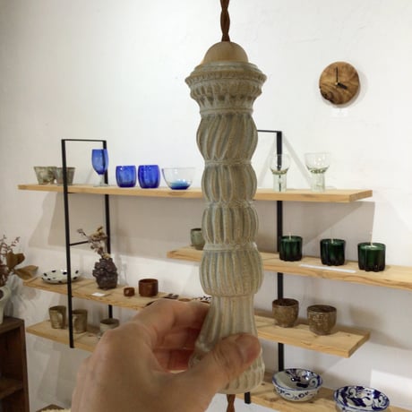 【沖縄の陶器・やちむん】　新里竜子　南端ポタリー　ランプシェード