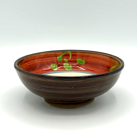 【沖縄の器・やちむん・壺屋焼】　國場陶芸　赤絵　5寸　平鉢　B