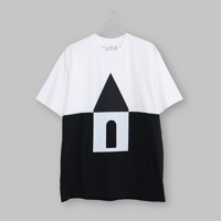 白黒・家 T シャツ/ XL/  NO.5