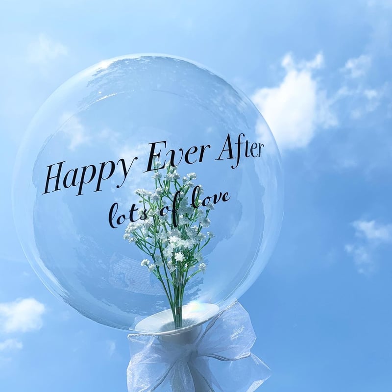 happy ballerina bouquet ♡ ブートニア付き Bubble bouquet balloon 𓂃 Baby's breath arran