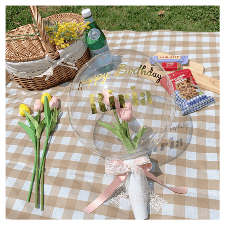 Bubble bouquet balloon   𓂃 TULIP arrangement 𓂃