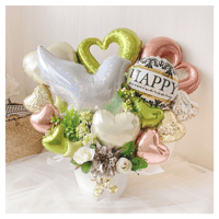 natural green white bird arrangement♡結婚式★開店祝い★様々なお祝い・記念日に♪