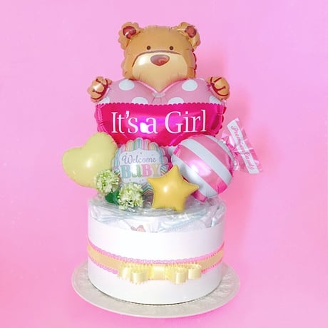 人気のクマちゃん オムツケーキ★出産祝い★ベビーシャワーに★