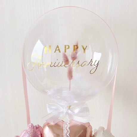 Bubble balloon𓂃ふわふわラグラス＆フェザー BOXギフトアレンジ♡