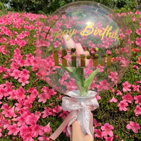 Bubble bouquet balloon   𓂃 TULIP arrangement 𓂃