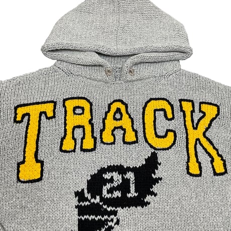 Hand Knit Hooded College Sweater (GRAY)