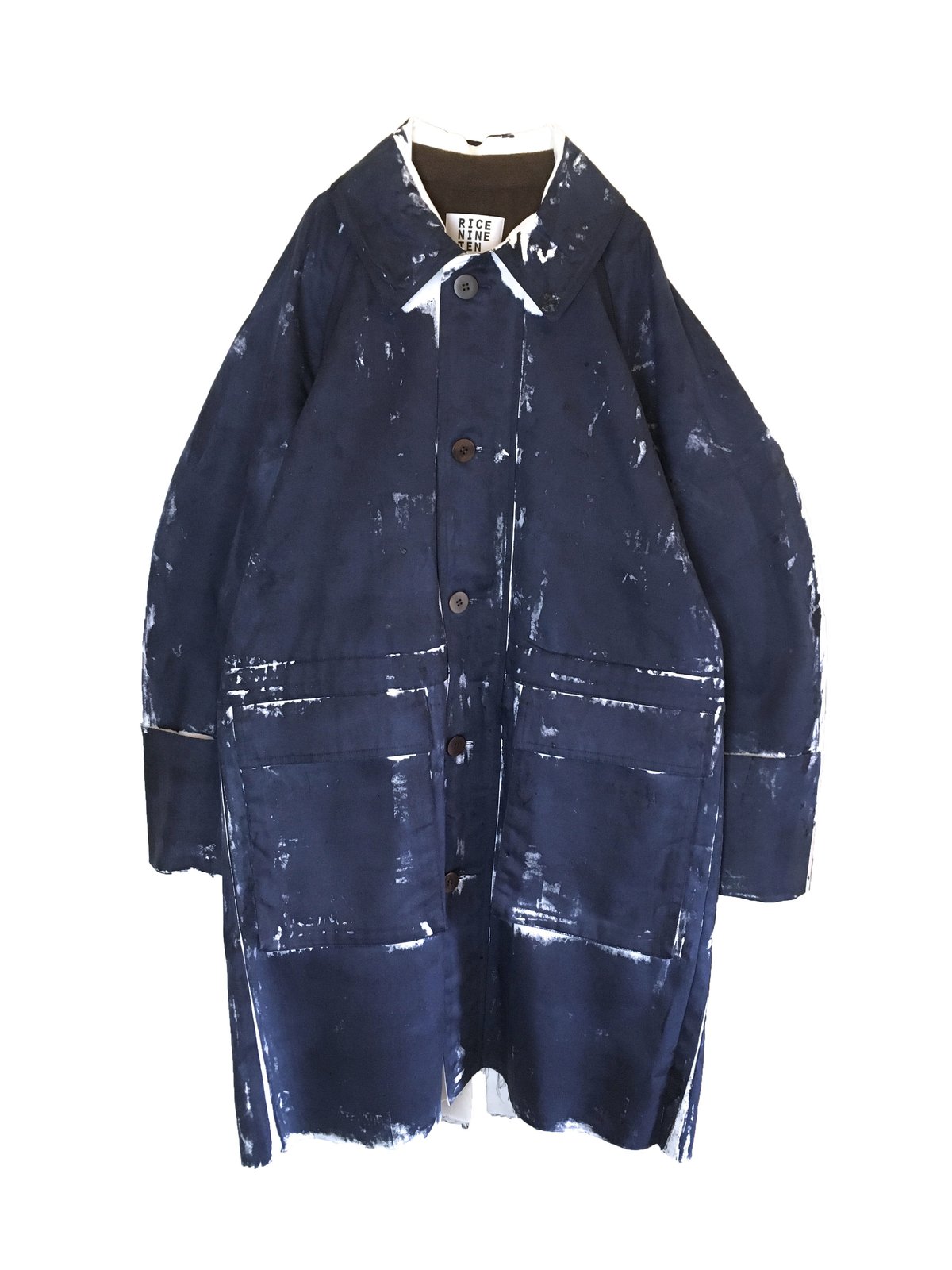 HAND PAINT COAT (NAVY) | 1to3for -RICE NINE T