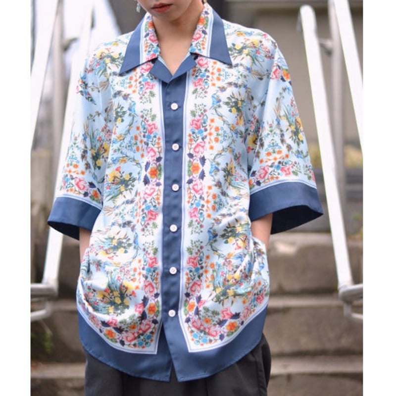 CLASSIC FLOWER SCARF SHIRT (WHITE) | 1to3for  