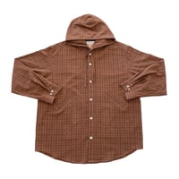 Checked Hooded Shirt（BROWN）