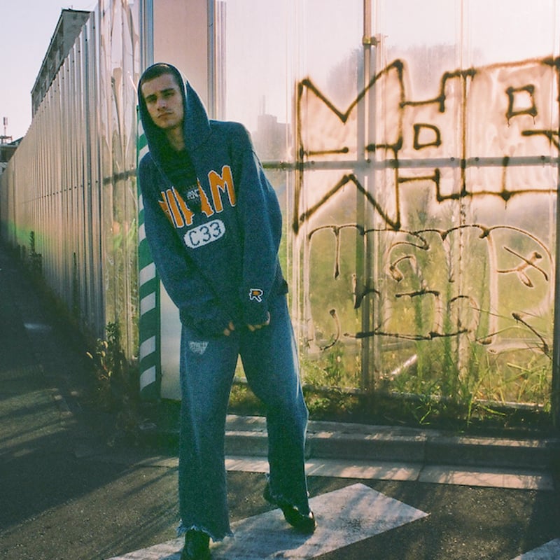 Hand Knitting Cut Off Hoodie (OCEAN BLUE) | 1to