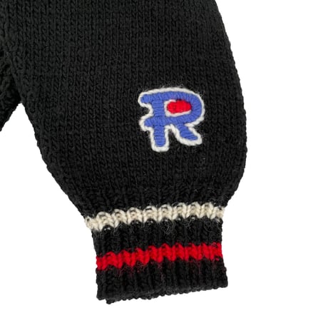 Hand Knit Basketball Sweater (BLACK)