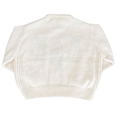 Hand Knit College Sweater (OFF WHITE)