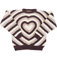 Heart Hand Knitted Sweater (BROWN)