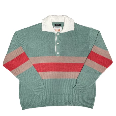 Hand Knitting Rugby Shirt (BABY BLUE)