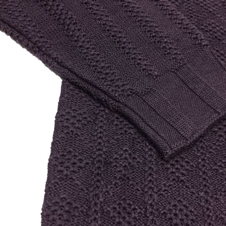 Pattern Stitch Polo Knit  (PURPLE)