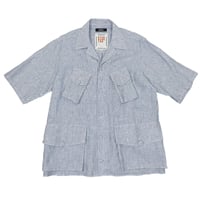 French Linen Cargo Pocket Shirt（BLUE）