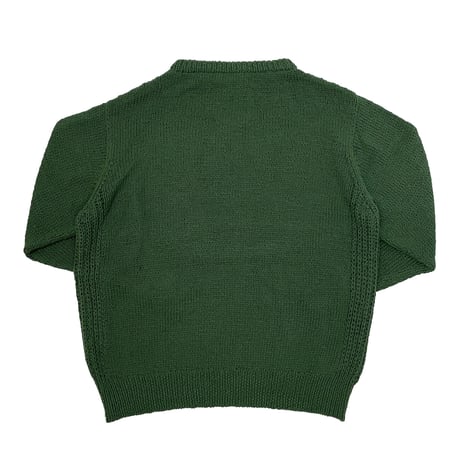 Hand Knit College Sweater (IVY GREEN)