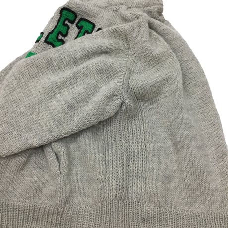 Hand Knit Hooded College Wool Sweater  (GREY)