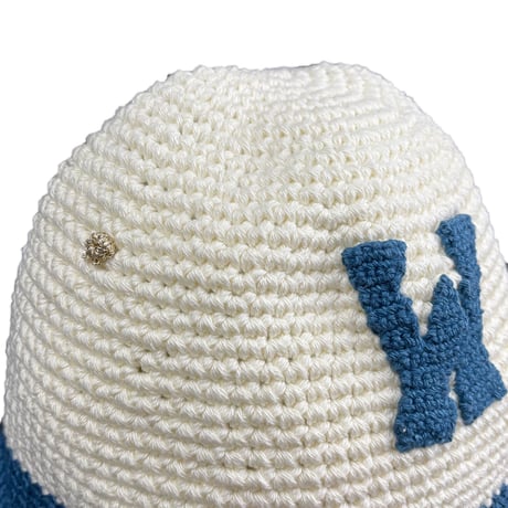 Hand Knit Rogo Bucket Hat (BLUE)