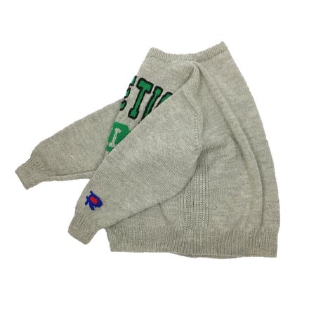 Hand Knit College Wool Sweater (GREY)