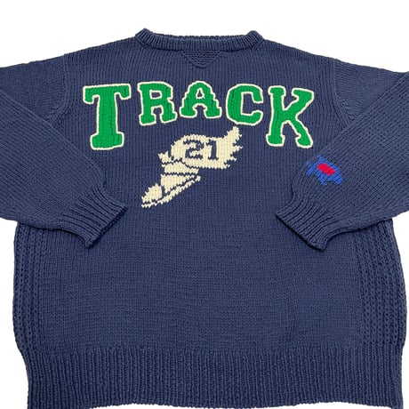 Hand Knit College Sweater (NAVY)