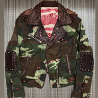 camo studs riders jacket