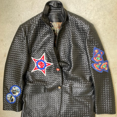 c/z woven leather jacket