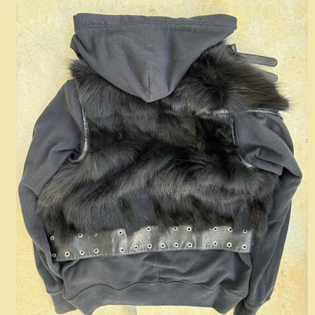 fur vest hoodie