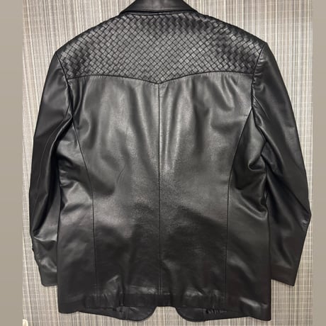 woven leather over  jacket
