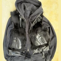 fur vest hoodie