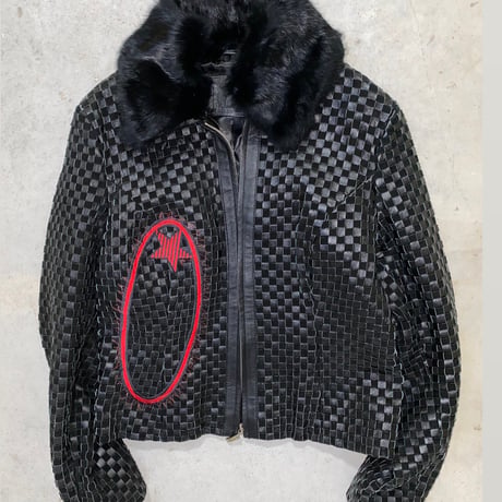 woven leather jacket