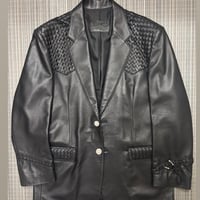 woven leather over  jacket