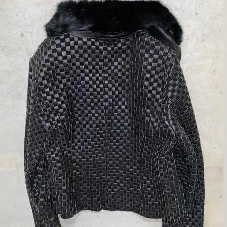 woven leather jacket