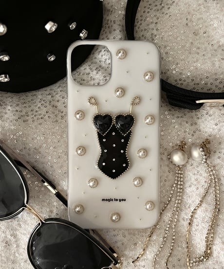 Heart swimwear iPhone case (BLACK)