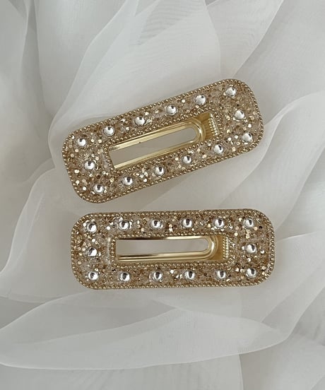 glitter hair clip (gold)