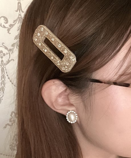 glitter hair clip (gold)