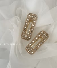 glitter hair clip (gold)