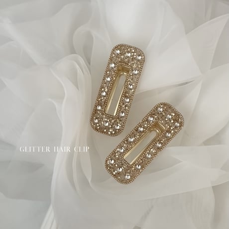 glitter hair clip (gold)