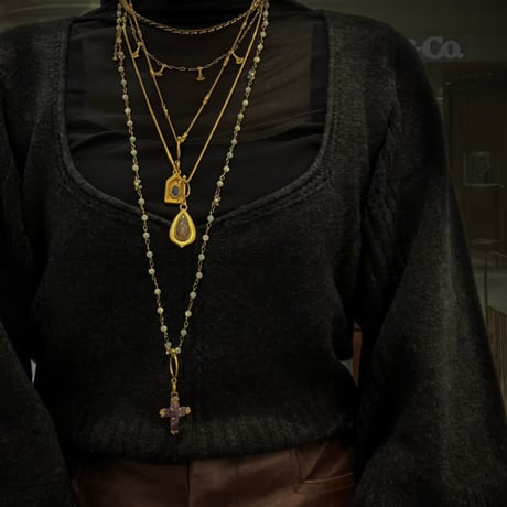 Shank chain necklace -White shell 4㎜