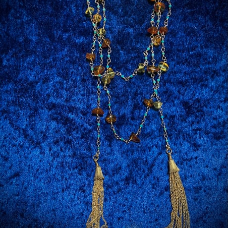 Lariat Baltic amber & Turquoise