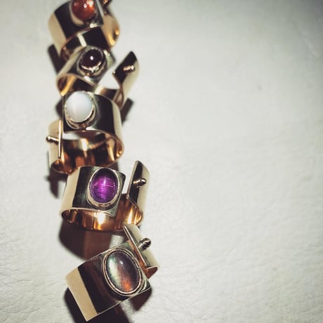 SLIT RING stone ：amethyst  ：brass