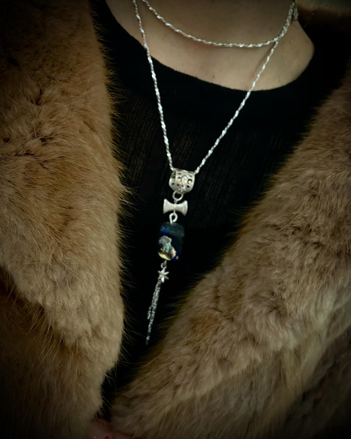 Charm ROMAN GLASS -Stella cadente -Silver | YUK