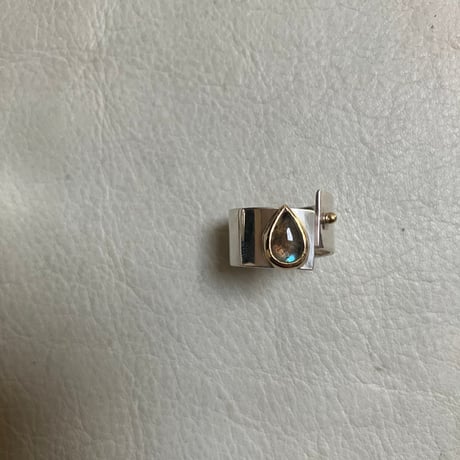 SLIT RING  -Labradorite a goccia -Silver