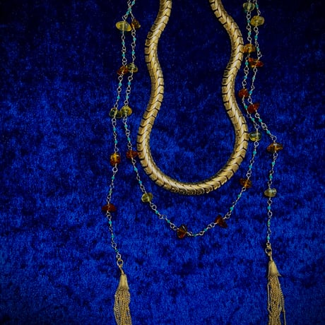 Lariat Baltic amber & Turquoise