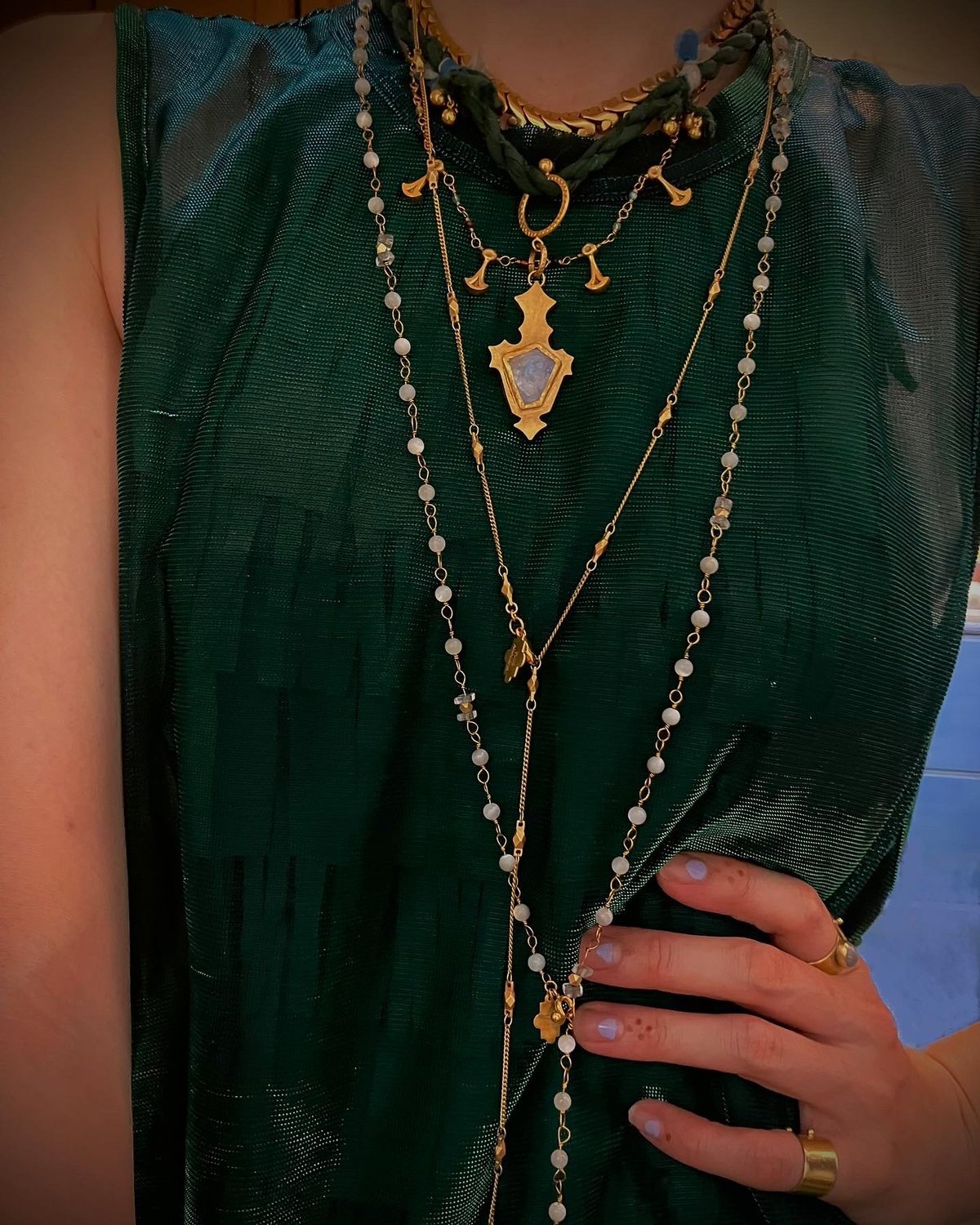 Shank chain necklace -White shell 4㎜ | YUKO AMA